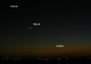  
Venus,  Mond  und Jupiter